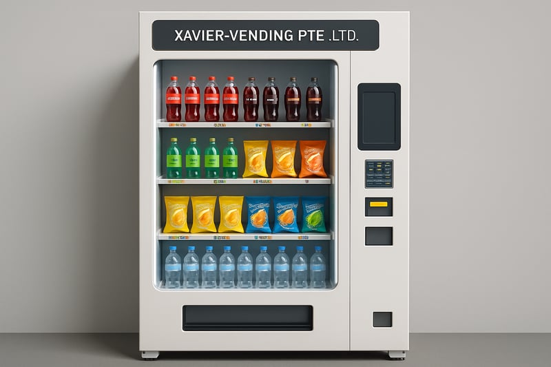 Modern vending machine operated by Xavier-Vending PTE_LTD Modern vending machine operated by Xavier-Vending PTE_LTD