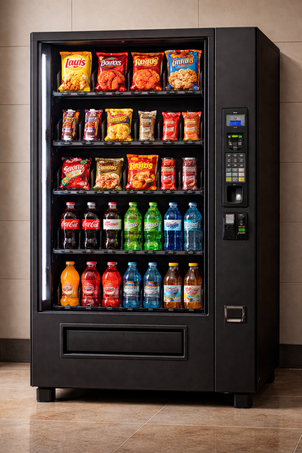 Modern vending machine interior display